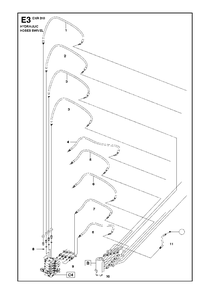 Hydraulic Hoses Swivel Diagram and Parts List for DXR310 (44 & Above)(2013-08) Husqvarna Demolition Hammer