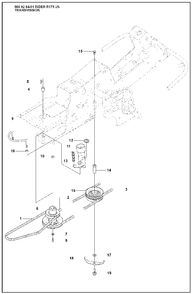 Transmission Diagram and Parts List for R175 2008-05 Husqvarna Lawn Tractor