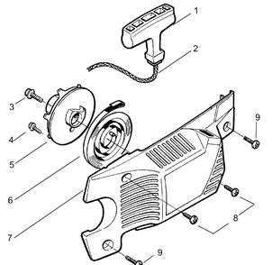 Starter Diagram and Parts List for 136LE 2001-06 Husqvarna Chainsaw
