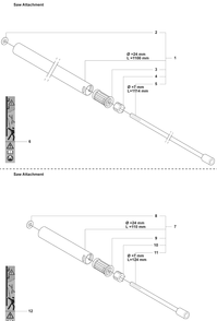 Saw Attach. / P5x Shaft Compl. Diagram and Parts List for 326P5X 2008-03 Husqvarna Pole Saw