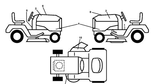 Decals Diagram and Parts List for YTH18K42 (96043025100)(2017-09) Husqvarna Lawn Tractor