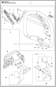 Handle Wrap Heated Diagram and Parts List for 592XPG  Husqvarna Chainsaw