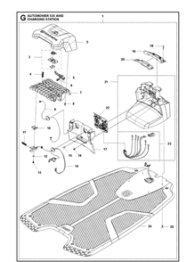 Charging Station Diagram and Parts List for 535AWD 2019 Husqvarna Lawn Mower