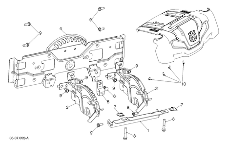 Chassis, Engine and Pulleys Diagram and Parts List for ST230 (97046910100)(2020-06) Husqvarna Snow Blower