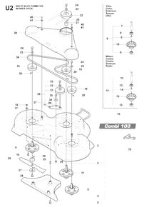 Mower Deck / Cutting Deck 3 Diagram and Parts List for R175 (966828401)(2008-05) Husqvarna Lawn Tractor