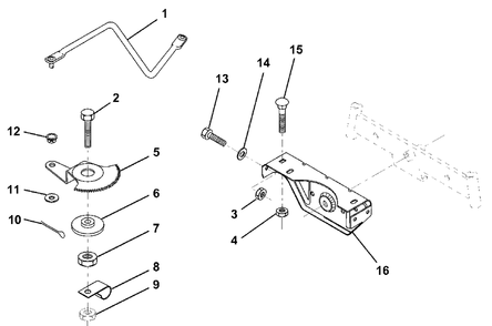 Sector Gear / Axle Support Diagram and Parts List for LR121 (954140001-A)(1996-08) Husqvarna Lawn Tractor