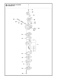 Carburetor 2 Diagram and Parts List for 236R  Husqvarna Brush Cutter