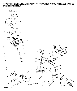 Steering Diagram and Parts List for YTH1848XP96013000300 2005-10 Husqvarna Lawn Tractor