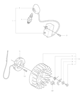 Ignition / Flywheel / Generator Diagram and Parts List for 355 2007-07 Husqvarna Brush Cutter