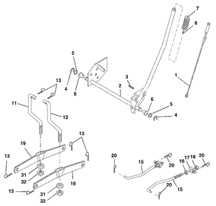 Mower Lift Diagram and Parts List for YTH1842 (954569790-A)(2003-01) Husqvarna Lawn Tractor