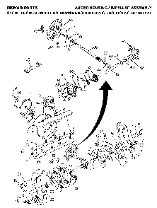 Auger Housing And Impeller Diagram and Parts List for 9527SBEB (96193001200, 961930012)(2005-12) Husqvarna Snow Blower