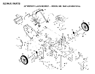 Repair Parts Diagram and Parts List for 56SF (954066101A)(1994-01) Husqvarna Lawn Mower