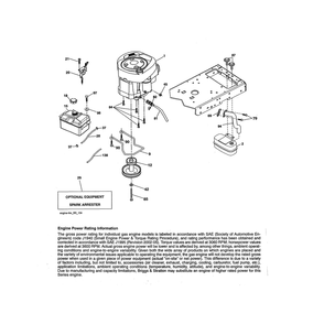 Engine Diagram and Parts List for 917223810  Husqvarna Lawn Tractor