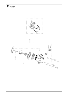 Starter Diagram and Parts List for 331R  Husqvarna Edger