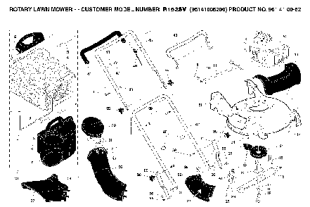 Frame And Engine Diagram and Parts List for R152SV (96141006200, 961410062)(2006-01) Husqvarna Lawn Mower