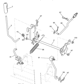 Mower Lift Diagram and Parts List for 2042LS (96043004800)(2007-12) Husqvarna Lawn Mower