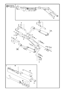 Arm One Diagram and Parts List for DXR310 (44 & Above)(2013-08) Husqvarna Demolition Hammer