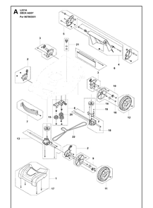 Mower Deck / Cutting Deck Diagram and Parts List for L221A  Husqvarna Lawn Mower