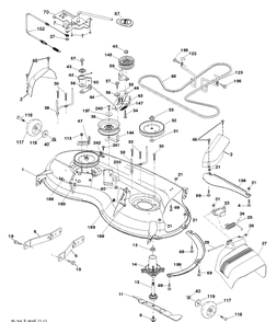 Mower Deck / Cutting Deck Diagram and Parts List for YTH22V46 (96043016100)(2012-09) Husqvarna Lawn Tractor