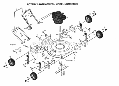 Page A Diagram and Parts List for 2B 1999 And Before Husqvarna Lawn Mower