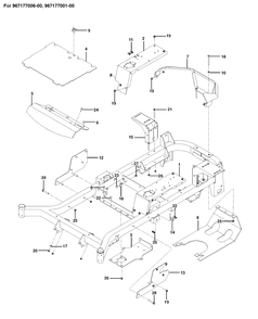 Frame 2 Diagram and Parts List for M-ZT52  Husqvarna Lawn Mower