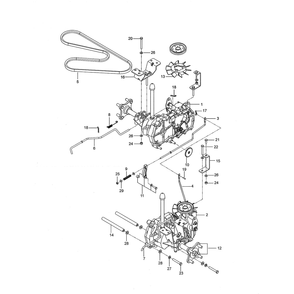 Hydraulic Pump-Motor Diagram and Parts List for 967324101-00  Husqvarna Lawn Tractor