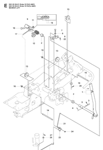 Mower Lift / Deck Lift Diagram and Parts List for RIDER15V2AWD (965200901)(2008-01) Husqvarna Lawn Mower