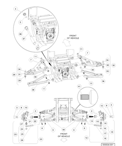 Front Suspension A-Arms Diagram and Parts List for HUV4421DXP 2006-11 Husqvarna Lawn Tractor
