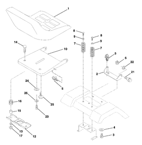 Seat Assembly Diagram and Parts List for LT120 (954140047-B)(1998-01) Husqvarna Lawn Tractor