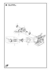 Camshaft And Piston Diagram and Parts List for HH212 599348659 Husqvarna Engine