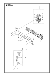 Suspension Diagram and Parts List for 535IFRBT  Husqvarna Brush Cutter