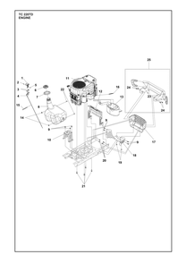 Engine Diagram and Parts List for TC220TD  Husqvarna Lawn Tractor