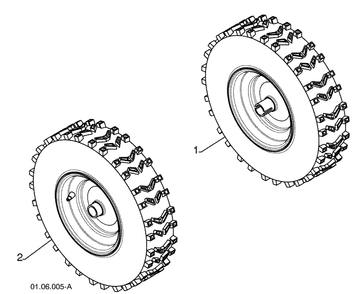 Wheels 2 Diagram and Parts List for 13524SBXLS (961930048)(2009-07) Husqvarna Snow Blower