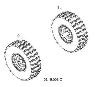 Wheels And Tires Diagram and Parts List for ST327 (96193012401)(2019-03) Husqvarna Snow Blower