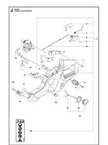Handle Controls Diagram and Parts List for 562XP 2013-01 Husqvarna Chainsaw