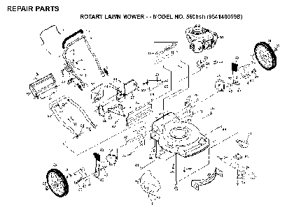 Repair Parts Diagram and Parts List for 560HSH (954140059B, 702511)(1998-10) Husqvarna Lawn Mower