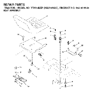 Seat Diagram and Parts List for YTH1542XP (HAU15H42C, 954568625)(2003-01) Husqvarna Lawn Tractor
