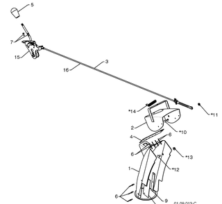 Control Panel / Discharge Chute 1 Diagram and Parts List for 1830SB (96193005700)(2010-04) Husqvarna Snow Blower