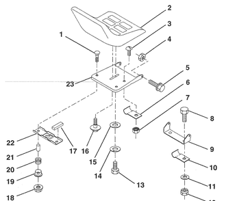 Seat Diagram and Parts List for LR120 (HU1236B)(954000412)(1992-10) Husqvarna Lawn Mower