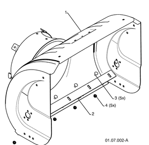 Auger Housing / Impeller Assembly 5 Diagram and Parts List for 1827SB (961930047)(2009-07) Husqvarna Snow Blower