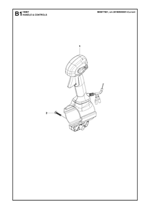 Handle And Controls 2 Diagram and Parts List for 150BT  Husqvarna Leaf Blower / Vacuum