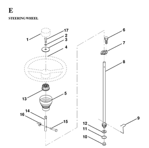 Steering Diagram and Parts List for LTH130 (HE13H36D)(1997-03) Husqvarna Lawn Tractor