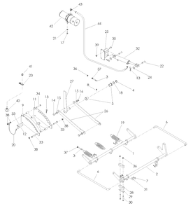 Mower Lift / Deck Lift Diagram and Parts List for BZ7234DBF 968999370 Husqvarna Lawn Mower