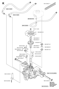 Transmission 4 Diagram and Parts List for R13AWD (965079901)(2006-01) Husqvarna Lawn Tractor