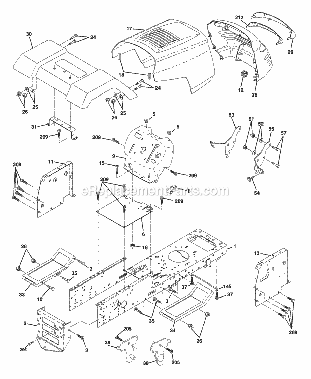 Part Location Diagram of AYP532165898 Poulan Retainer Spring Yellow
