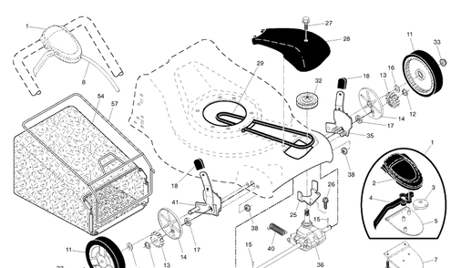 Drive Diagram and Parts List for 7021374082 2010-01 Husqvarna Lawn Mower
