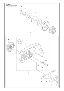 Clutch Cover Diagram and Parts List for 435I  Husqvarna Chainsaw