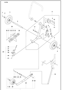 Frame And Wheel And Frame Tube Diagram and Parts List for KV750 2008-04 Husqvarna Lawn Tractor Accessories