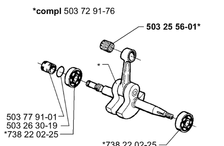 Crankshaft Diagram and Parts List for 365EPA 1999-11 Husqvarna Chainsaw