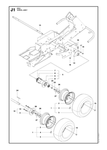 Wheels And Tires Diagram and Parts List for PF21 (965192401)(2011-03) Husqvarna Lawn Tractor